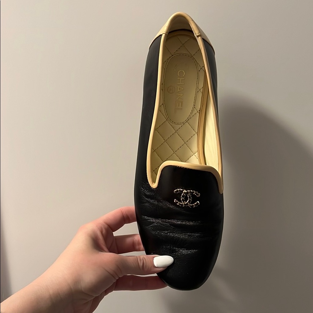 Chanel Black and Cream Women's Shoes